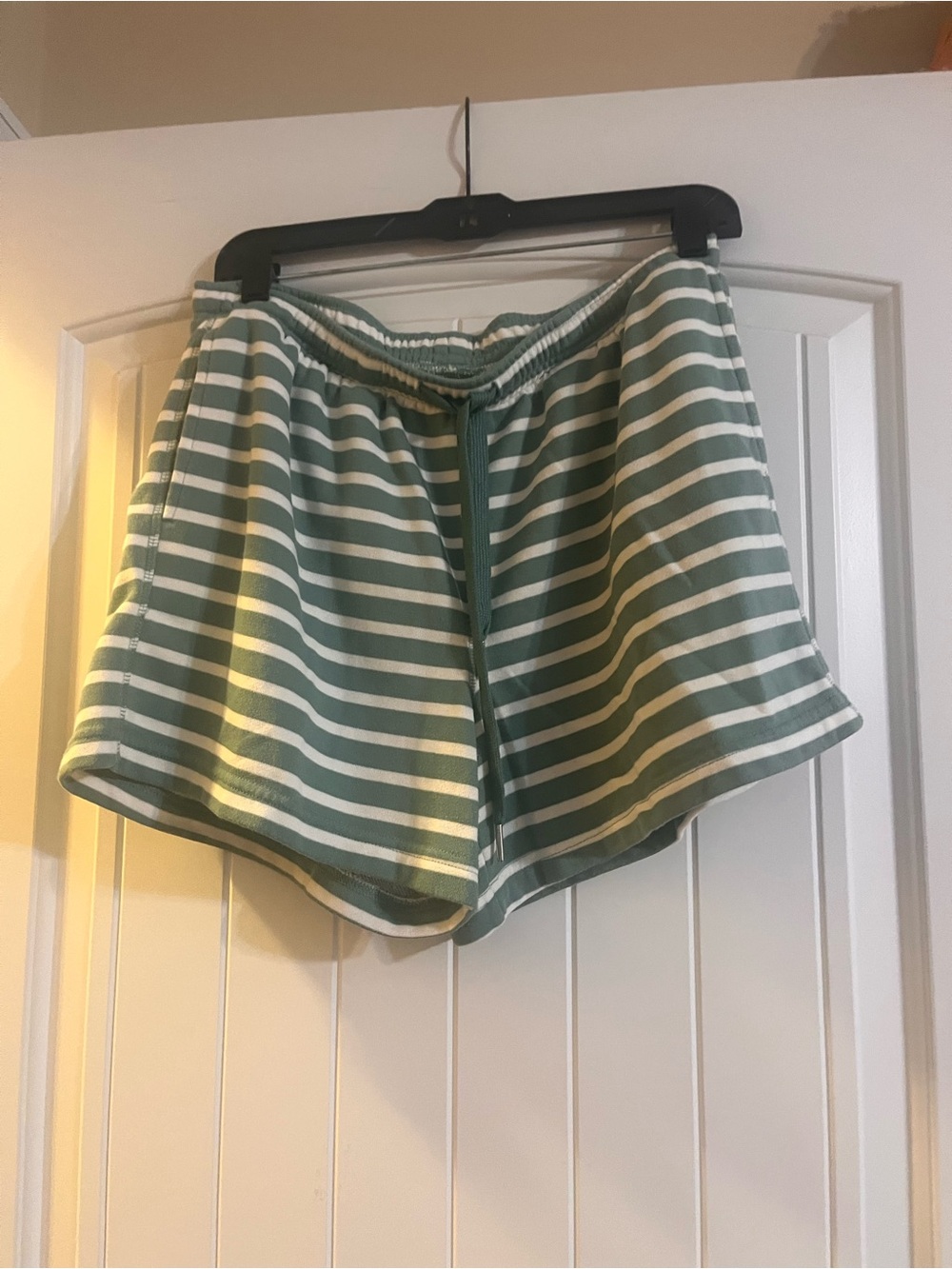 Women’s Sonoma Green and White Striped Athletic Shorts